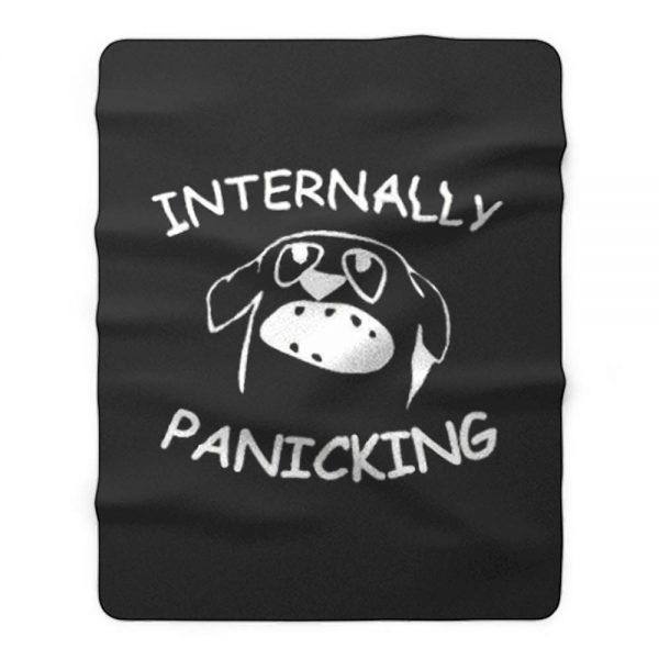 Internally Panicking Dog Fleece Blanket