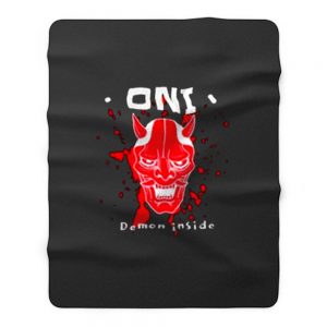 Japanese Demon Oni Yokai Fleece Blanket