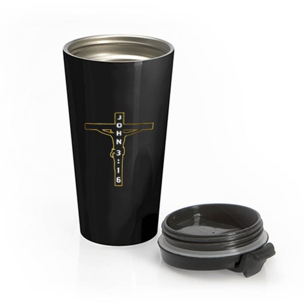 John 3 16 Jesus on the Cross Stainless Steel Travel Mug