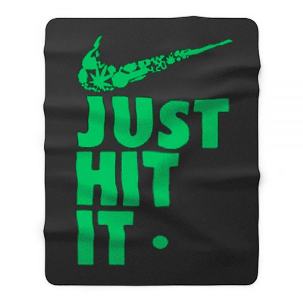 Just Hit It Swag Marijuana Fresh Swoosh Fleece Blanket