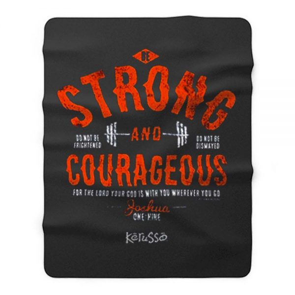 Kerusso Boys Athletic Shirt Navy Blue Strong Courageous Kids Christian Fleece Blanket