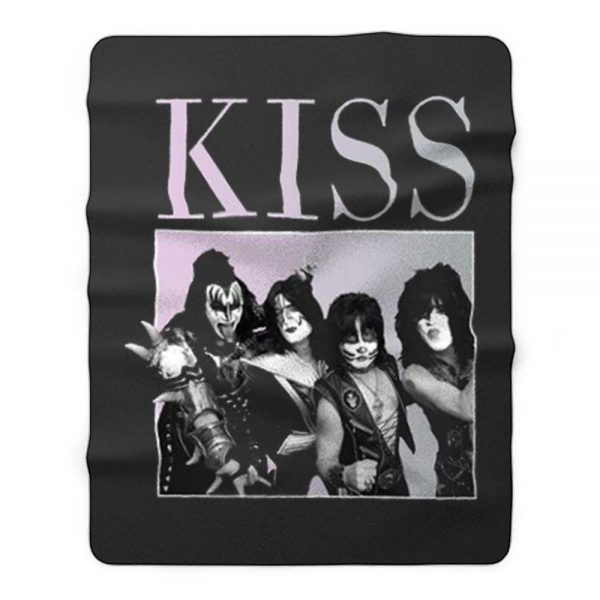 Kiss Vintage 90s Retro Fleece Blanket