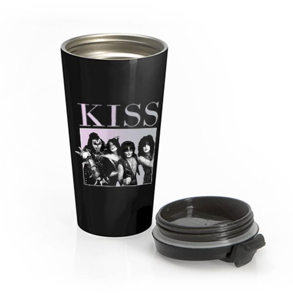 Kiss Vintage 90s Retro Stainless Steel Travel Mug