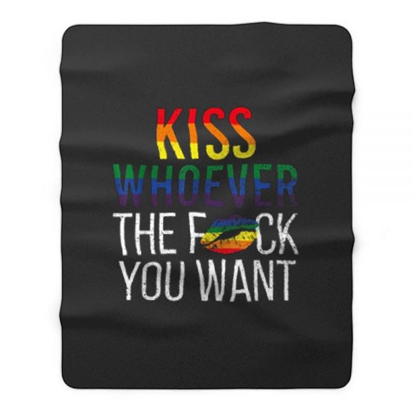 Kiss Whoever The Fuck You Want Fleece Blanket