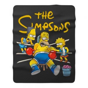 Lisa and Bart Simpsons Go Daddy Go Support For Boxing Fleece Blanket