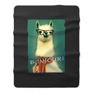 Llama Bonjour Fleece Blanket