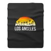 Los Angeles California Sunset And Palm Trees Beach Vacation Fleece Blanket