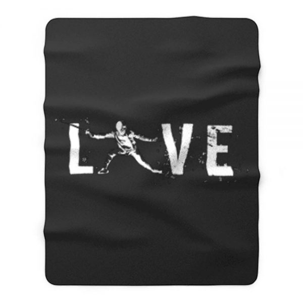 Love Fencing Sabre Fleece Blanket