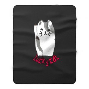 Lucky Cat Maneki Neko Fleece Blanket