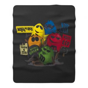 M N Ms Candy Chocolate Retro Fleece Blanket