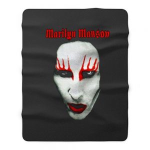 MARILYN MANSON Big Face Red Lips Gothic Fleece Blanket