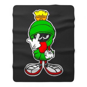 MARVIN THE MARTIAN Showing Midle Finger Fleece Blanket