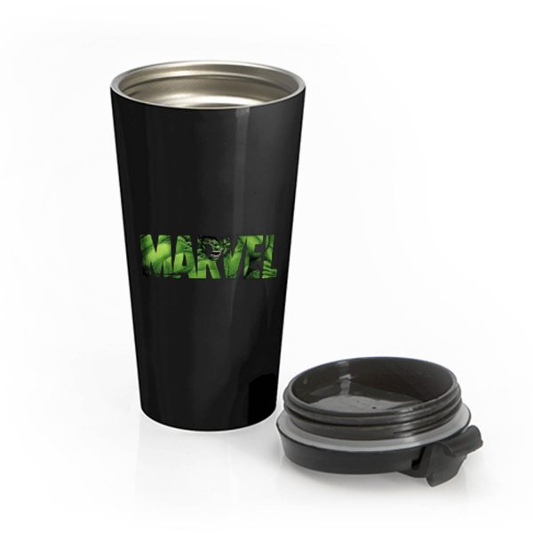 Marvel Logo Hulk Avengers Super Hero Angry Green Stainless Steel Travel Mug