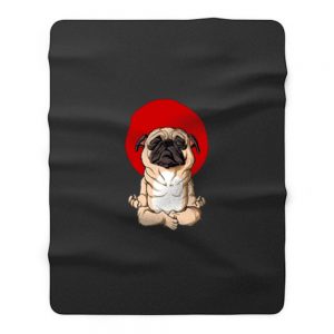 Meditation Pug Blood Moon Yoga Puppy Pet Dog Fleece Blanket