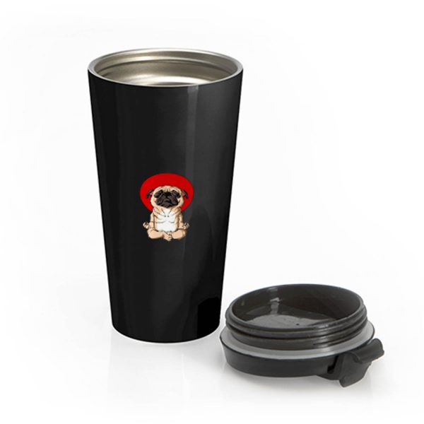 Meditation Pug Blood Moon Yoga Puppy Pet Dog Stainless Steel Travel Mug