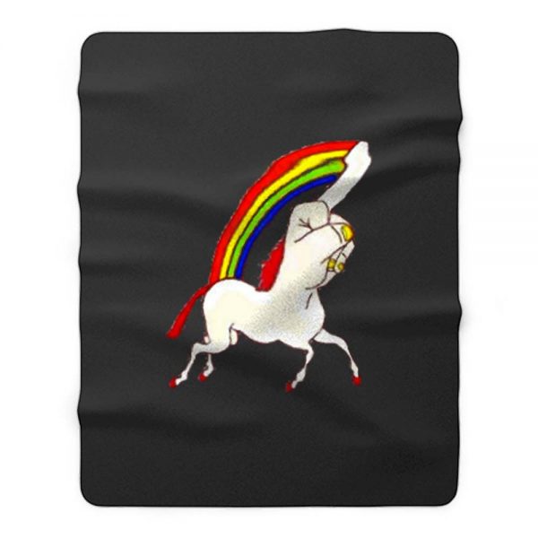 Middle Finger Unicorn Novelty Fleece Blanket