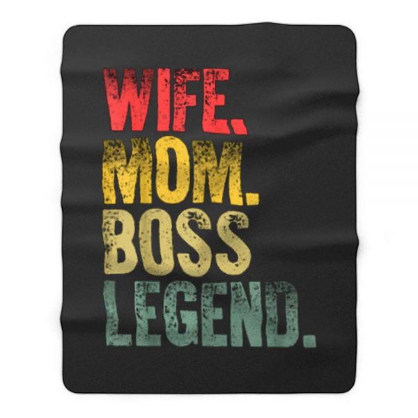 Mother Funny Wife Mom Boss Legend Fleece Blanket