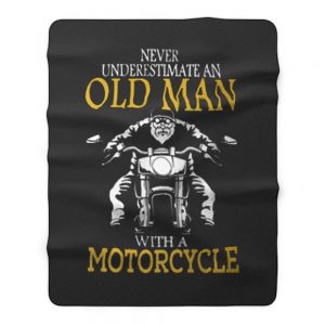 Motorcycle Old Man Fleece Blanket