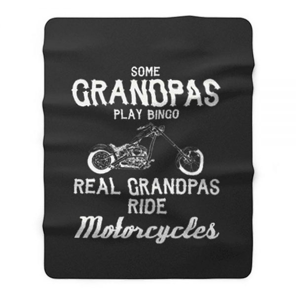 Motorcycles For Grandpa t Grandfather Fleece Blanket