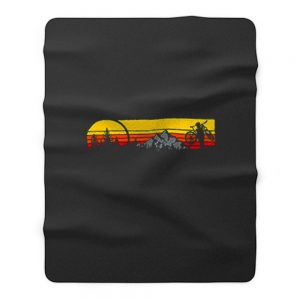 Mountain Sunset Bike Fleece Blanket