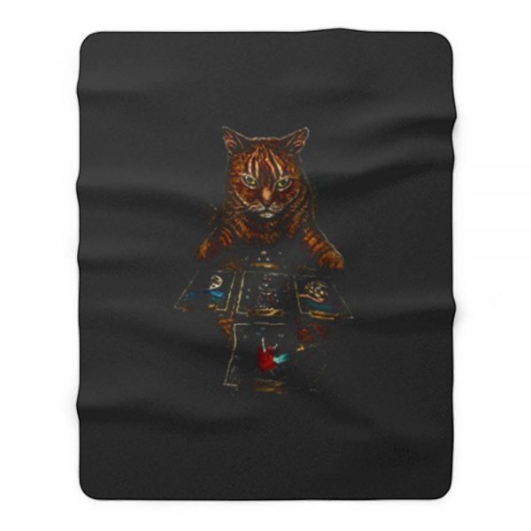 Mountain The Reader Cat Fleece Blanket