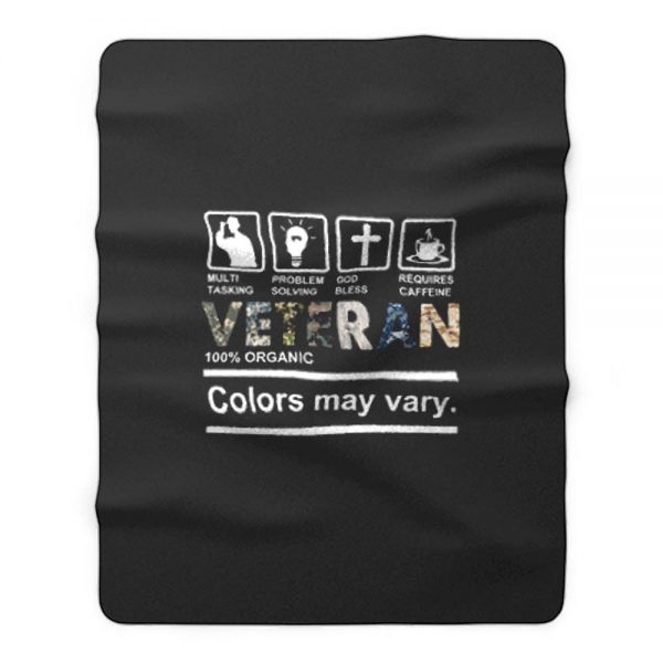 Multi Tasking Problem Solving God Bless Requires Caffeine Verteran Army Military Fleece Blanket