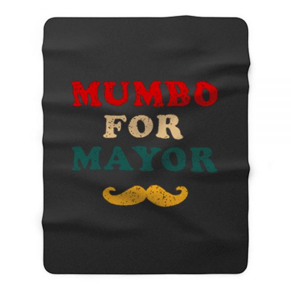 Mumbo For Mayor Beard Funny Vintage Fleece Blanket