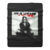 My Happy Ending Avril Lavigne Black And White Poster Fleece Blanket