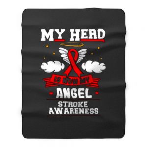 My Hero Is Now My Angel Red Ribbon Awareness Fleece Blanket