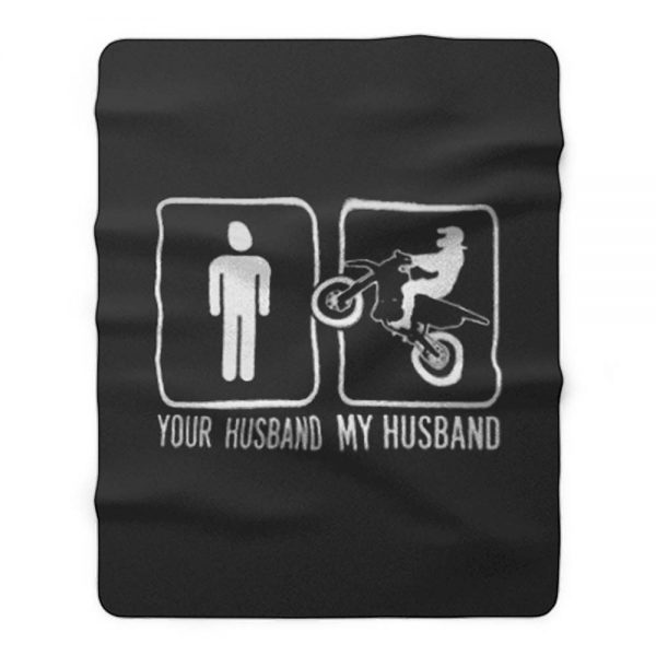 My Motocross Husband Fleece Blanket