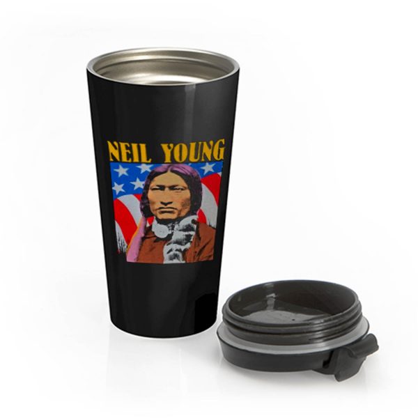 Neil Young Old Concert Tour Logo Music Legend Stainless Steel Travel Mug