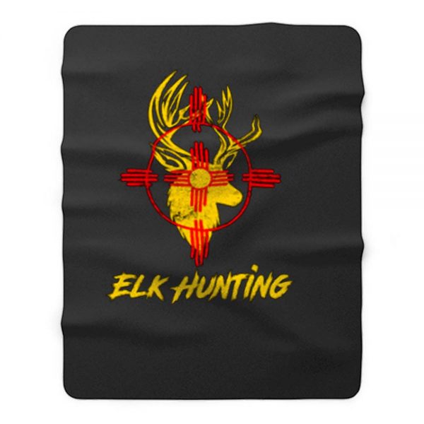 New Mexico State Flag Elk Hunting Fleece Blanket