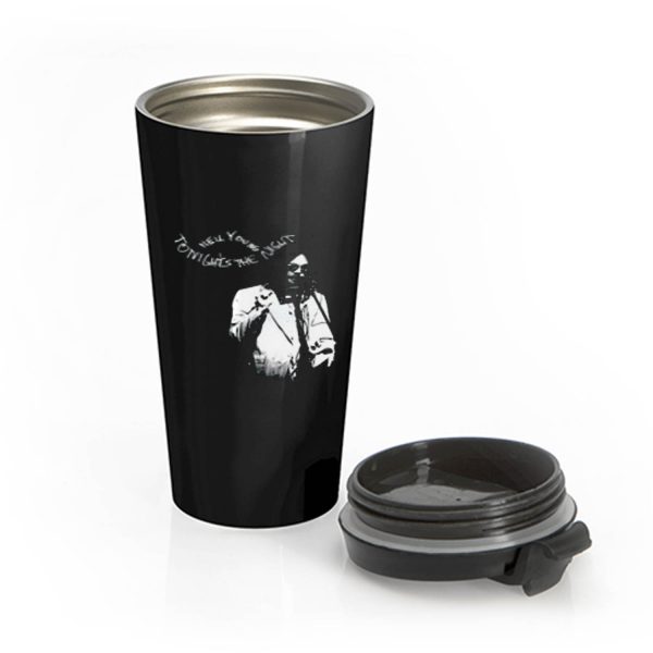 New Neil Young Tonights The Night Album Cover Mens Black Stainless Steel Travel Mug