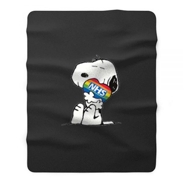 Nhs Huge Heart Snoopy Fleece Blanket