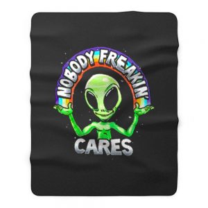 Nobody Freakin Green Alien Fleece Blanket