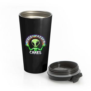 Nobody Freakin Green Alien Stainless Steel Travel Mug