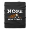 Nope Not Today Funny Cute Bulldog Vintage Fleece Blanket