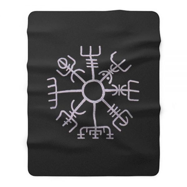 Nordic Viking Rune Compass Norse Fleece Blanket