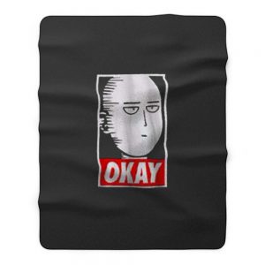 Okay Funny Face Saitama Fleece Blanket