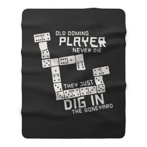 Old Domino Player Dominoes Tiles Puzzler Game Fleece Blanket