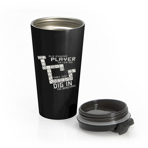 Old Domino Player Dominoes Tiles Puzzler Game Stainless Steel Travel Mug