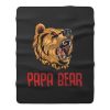 Papa Bear Honey BearGift For Dad Daddy Fleece Blanket