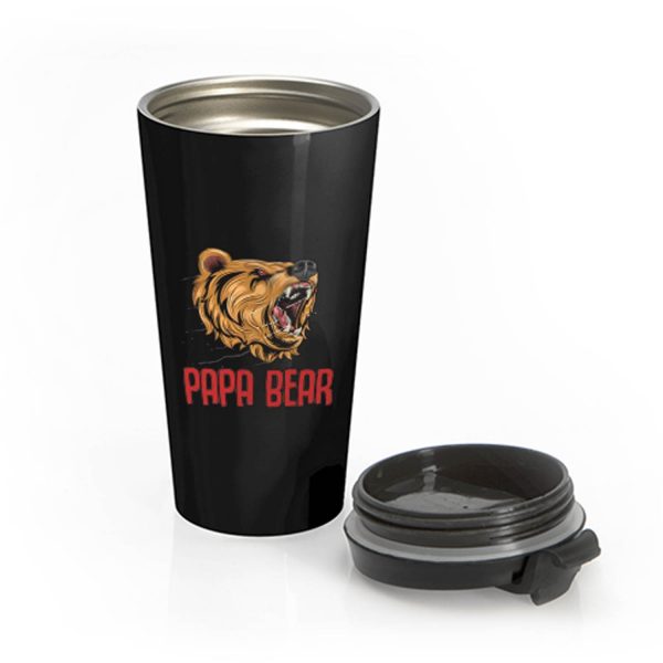 Papa Bear Honey BearGift For Dad Daddy Stainless Steel Travel Mug