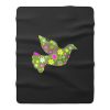 Peace Floral Bird Flower Peace Symbol Fleece Blanket