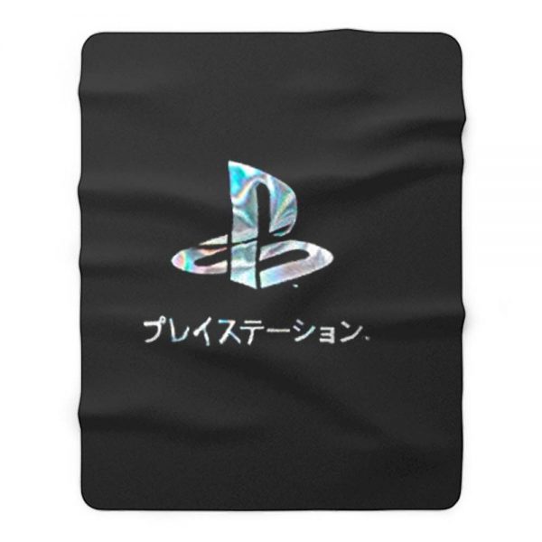 Playstation Japan Text Retro Fleece Blanket