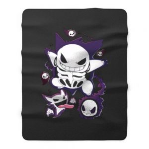 Pokemon Gengar Ghost Skeleton Halloween Fleece Blanket