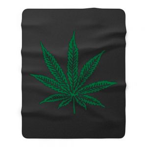 Pot Leaf Marijuana Fleece Blanket