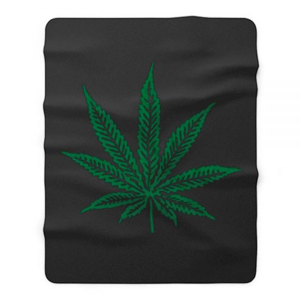 Pot Leaf Marijuana Fleece Blanket