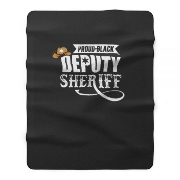 Proud Black Deputy Sheriff Fleece Blanket