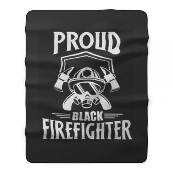 Proud Black Firefighter Fleece Blanket